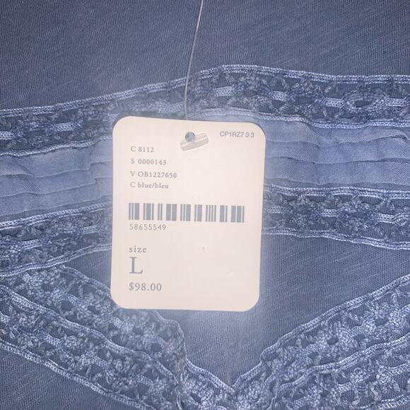 FREE PEOPLE Boy Meets Girl Long Sleeve Top. Pacific Coast Blue. Large. - Picture 12 of 12